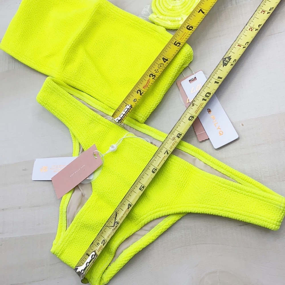 PILYQ PINEAPPLE TUBE BANDEAU NWT Bikini SET Small - Picture 10 of 13